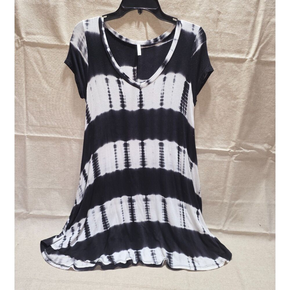 Mittoshop Black & White Tie-Dye Flowy Maxi Dress - Size Small